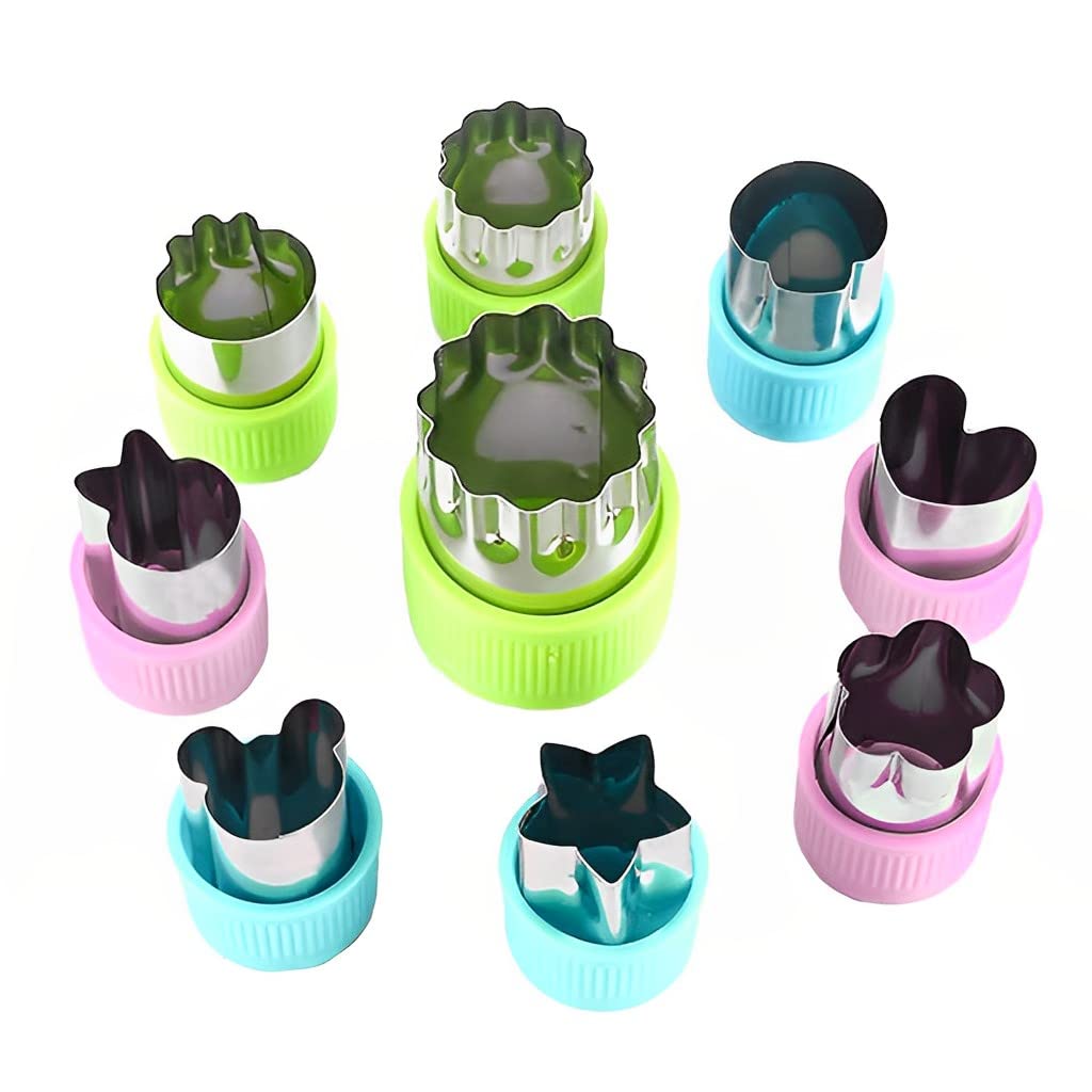 HASTHIP 9Pcs Cookie Cutter Shapes Set, Stainless Steel Mini Fruit Cutter Vegetable Cutter Shapes Embossing Mold, Bread Sandwich Cutter for Kitchen, Baking Mold, Pastry Mold HASTHIP 9Pcs Cookie Cutter Shapes Set, Stainless Steel Mini Fruit Cutter Vegetable Cutter Shapes Embossing Mold, Bread Sandwich Cutter for Kitchen, Baking Mold, Pastry Mold